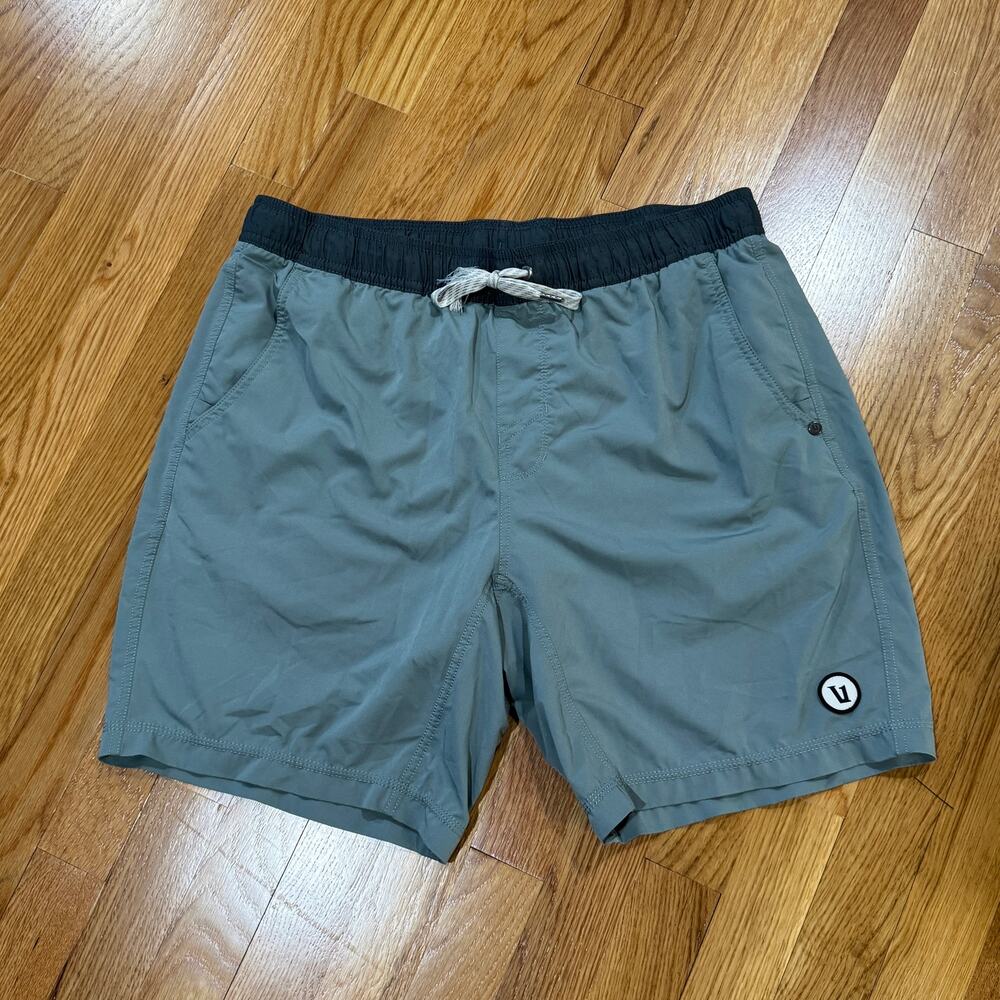 Vuori Athletic Lined Shorts Mens Large Green Gym Training 7"